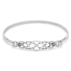 .925 Sterling Silver Celtic Style Bangle